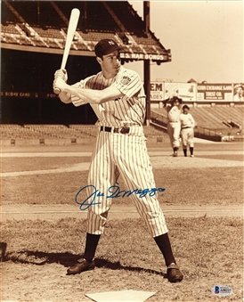 Joe DiMaggio Autographed 11x14 Sepia Photograph (Beckett)